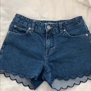 Maje denim scalloped shorts size 36